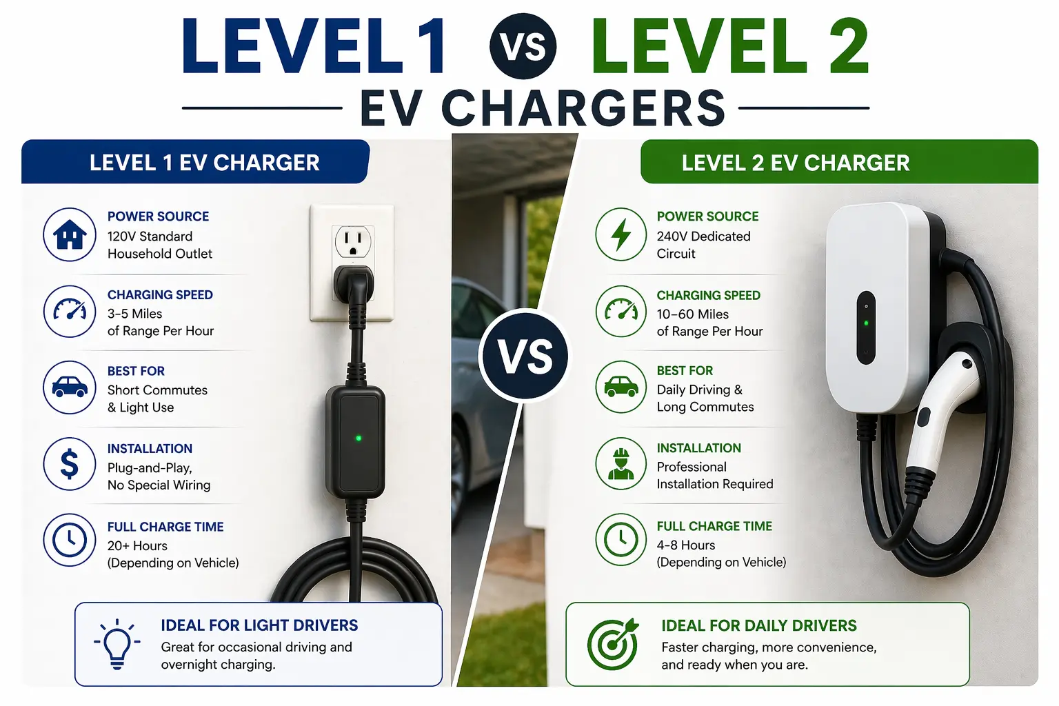 Level 1 vs Level 2 EV Charger Installation: Which Is Best for Your Home?