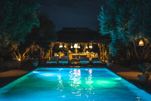 Swimming pool by night