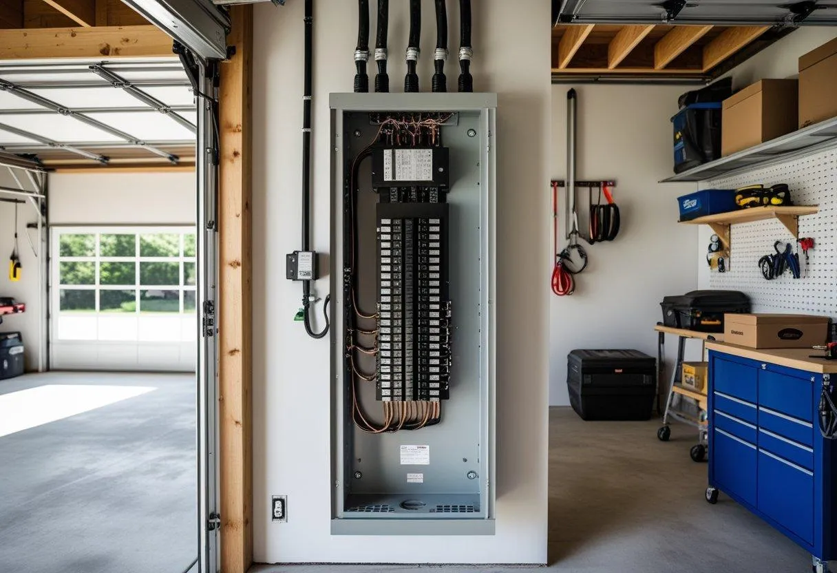 Garage electrical subpanel installation for residential workshop circuits