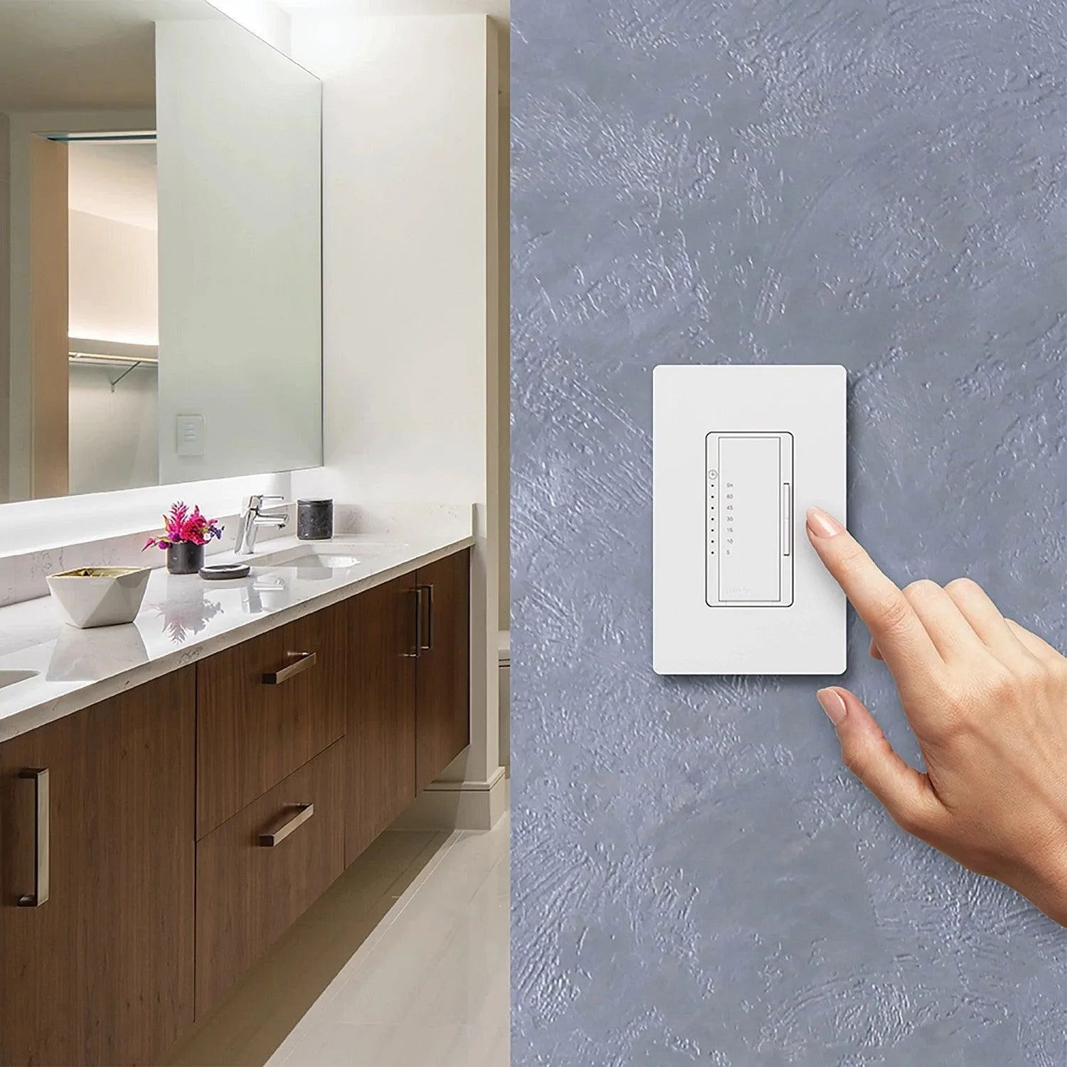 Bathroom exhaust fan timer switch